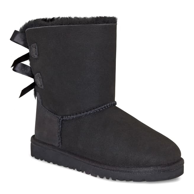 UGG Toddler's Black Bailey Bow Suede Booties