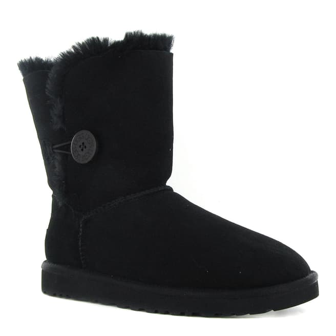UGG Toddler's Black Bailey Button Suede Booties