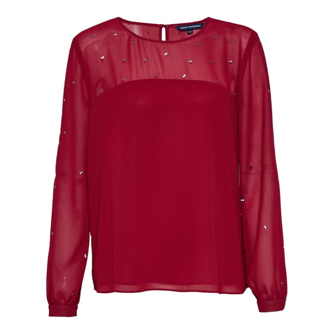 French Connection Berry Red Arctic Spell Top
