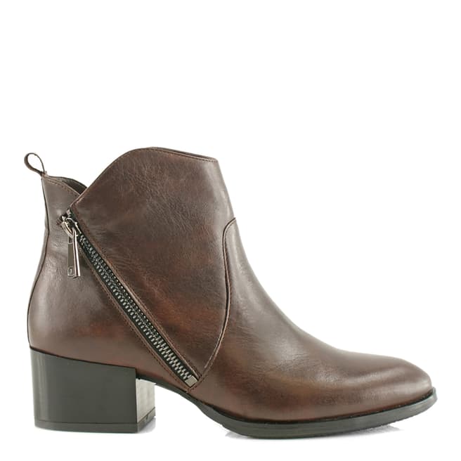 Bosccolo Brown Leather Ankle Boots