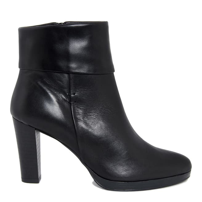 Gianni Gregori Womens Black Smooth Leather Heeled Ankle Boots