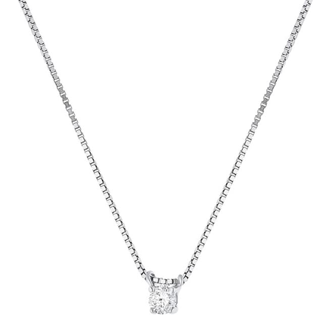 Dyamant White Gold Solitaire Diamond Necklace