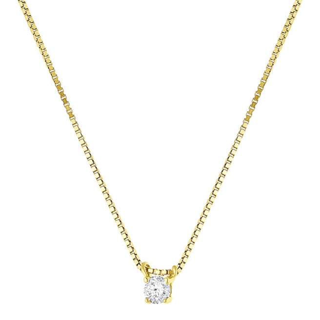 Dyamant Yellow Gold Solitaire Diamond Necklace