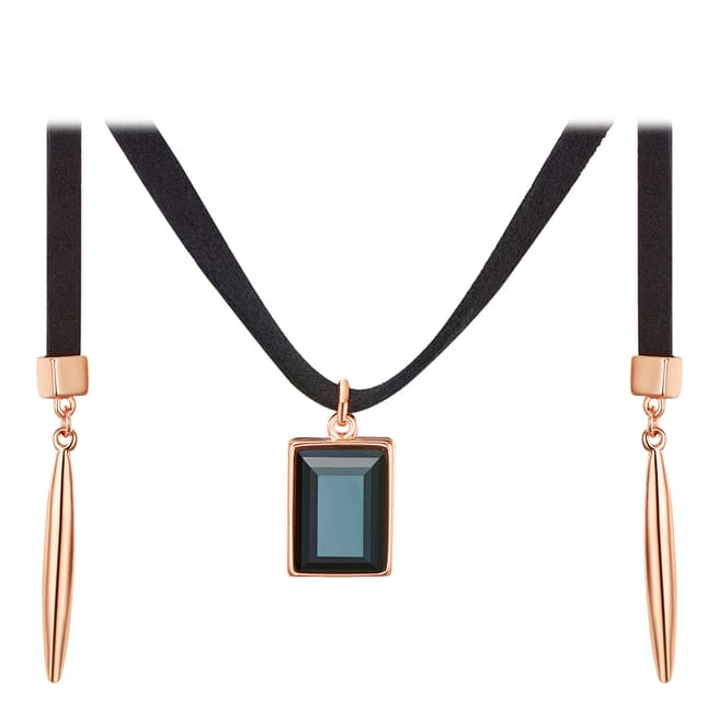 Runway Rose Gold/Black Flanell Necklace