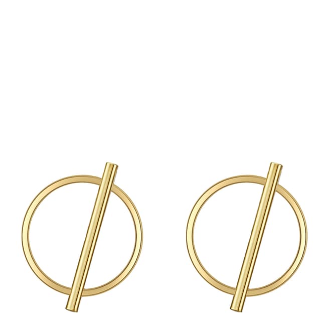 Runway Gold Circle Line Earrings