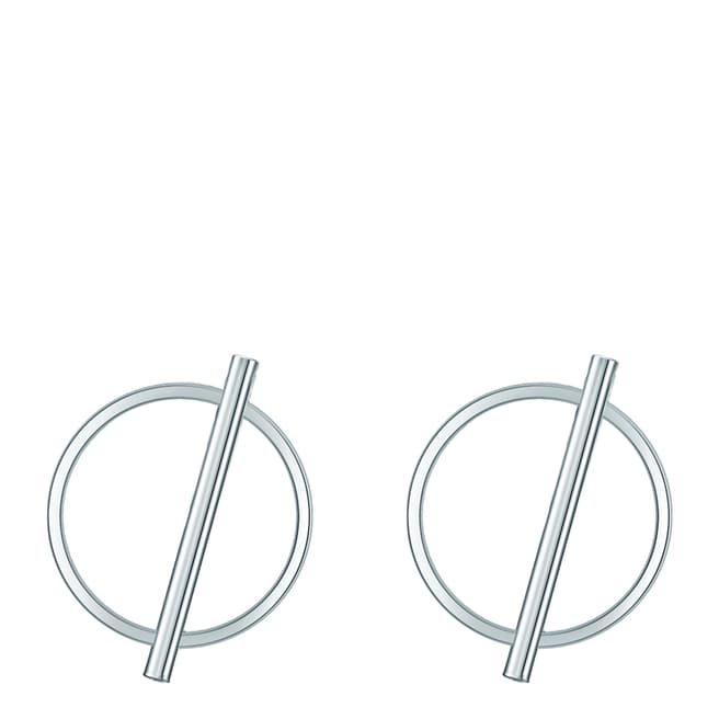 Runway Silver Circle Line Earrings