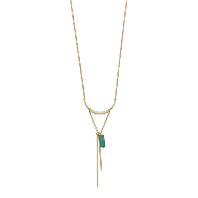 Chloe Collection by Liv Oliver Gold Bar Long Necklace