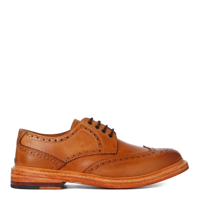 Justin Reece Mens Brown Leather Stan Formal Shoes