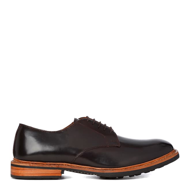 Justin Reece Mens Dark Brown Leather Nelson Shoes
