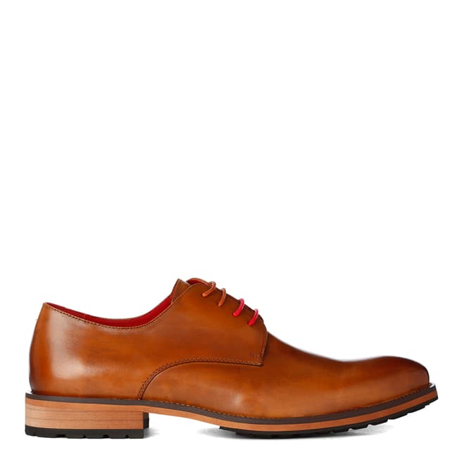 Justin Reece Brown Leather Zach Derby Shoes