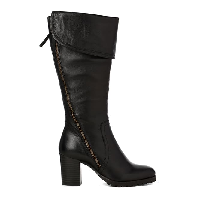Justin Reece Womens Black Leather Celia Long Boots