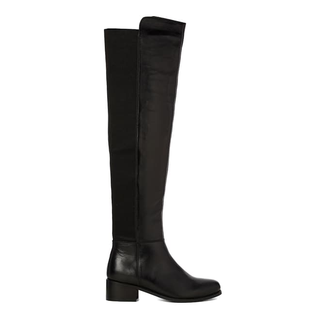 Justin Reece Womens Black Leather Debby Long Boots