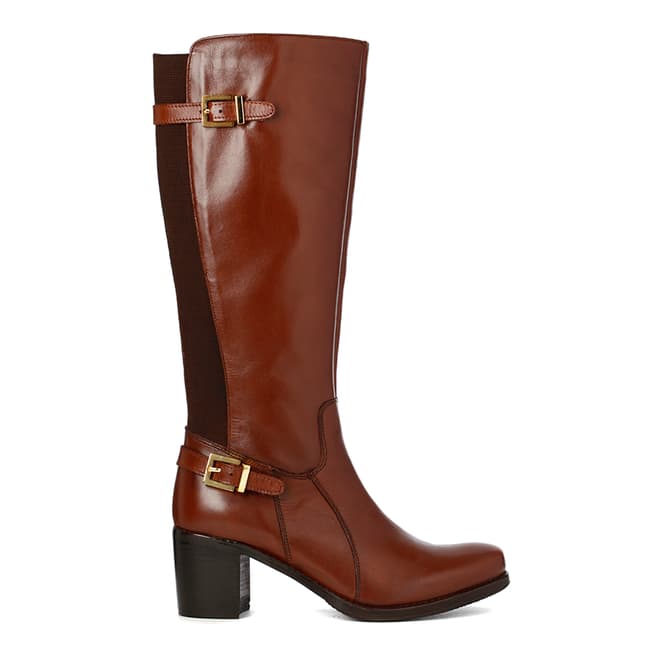 Justin Reece Womes Brown Leather Jolie Calf Boots