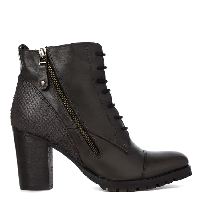 Justin Reece Womens Black Leather Hilary Ankle Boots