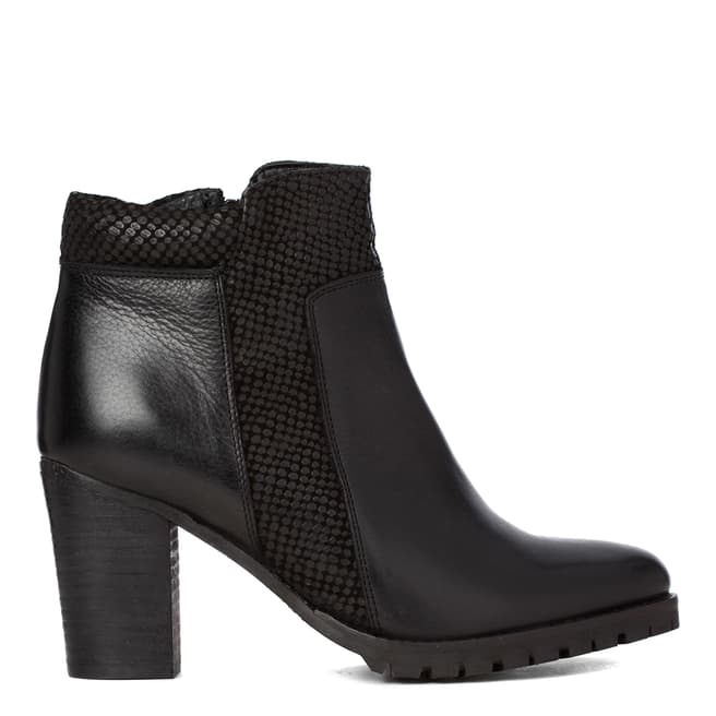 Justin Reece Womens Black Leather Sally Ankle Boots