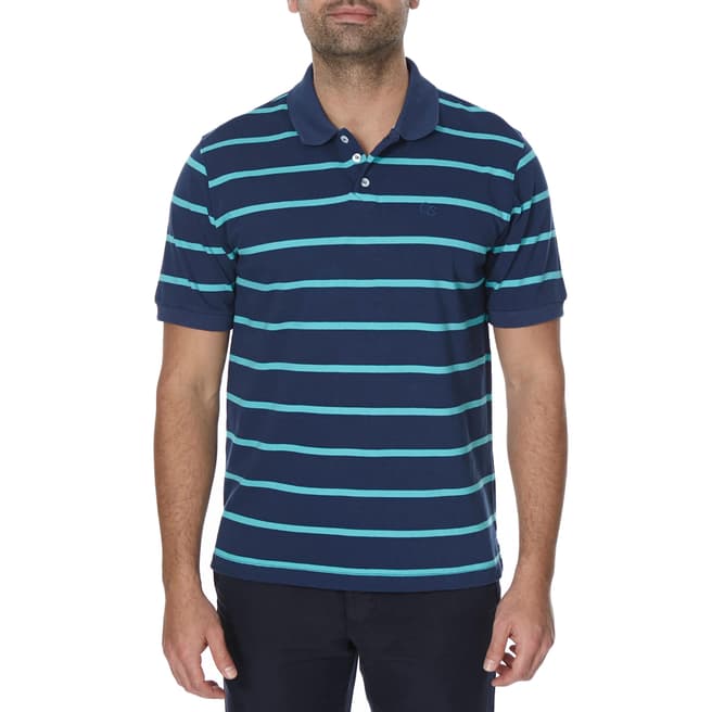 Oliver Sweeney Blue/Turquoise Stripe Wincanton Polo Shirt