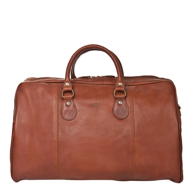 Medici of Florence Brown Leather Travel Bag 