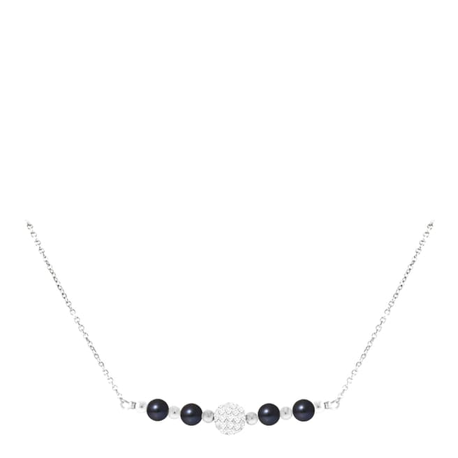 Just Pearl Silver/Black Pearl Necklace