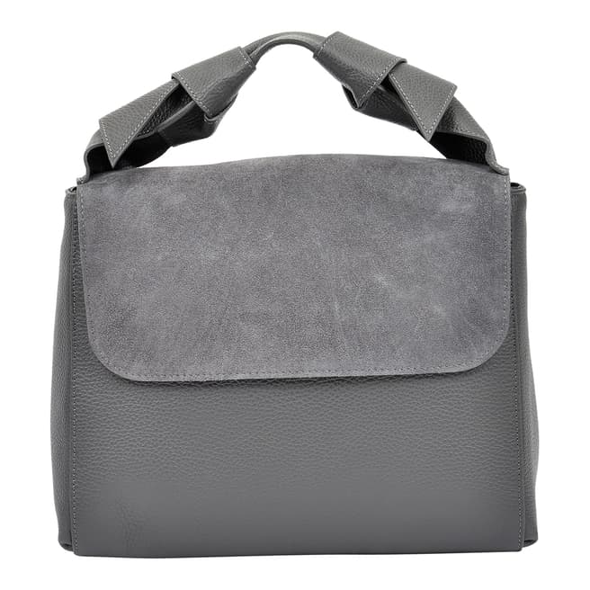 Sofia Cardoni Grey Leather Top Handle Bag
