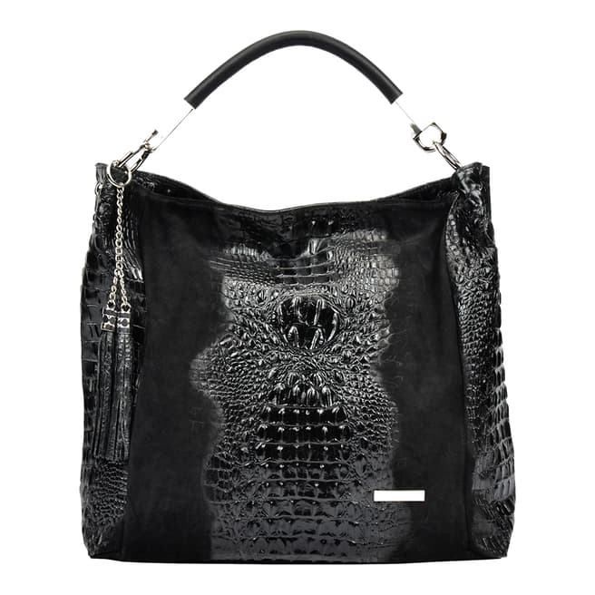 Sofia Cardoni Black Leather Shopper Bag