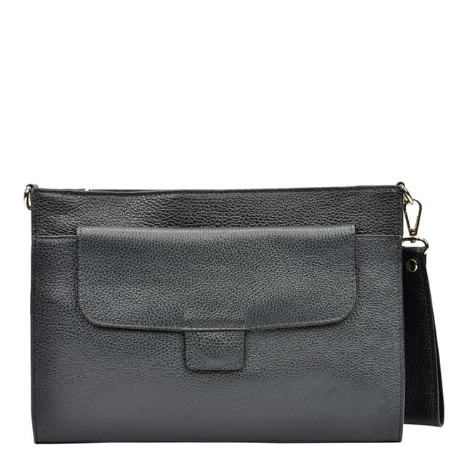 Sofia Cardoni Black Leather Clutch Bag
