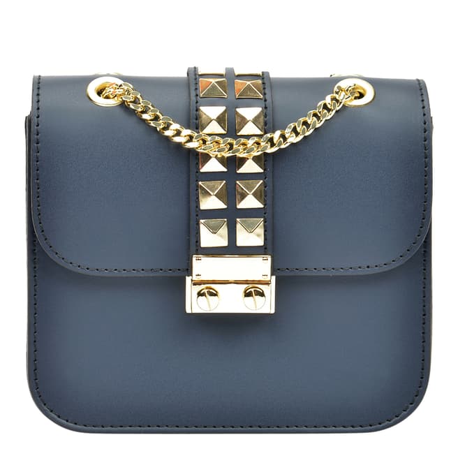 Sofia Cardoni Blue Leather Shoulder Bag