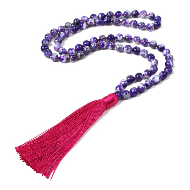 Amrita Singh Pink/Purple Gypsy Fabric Tassel Necklace