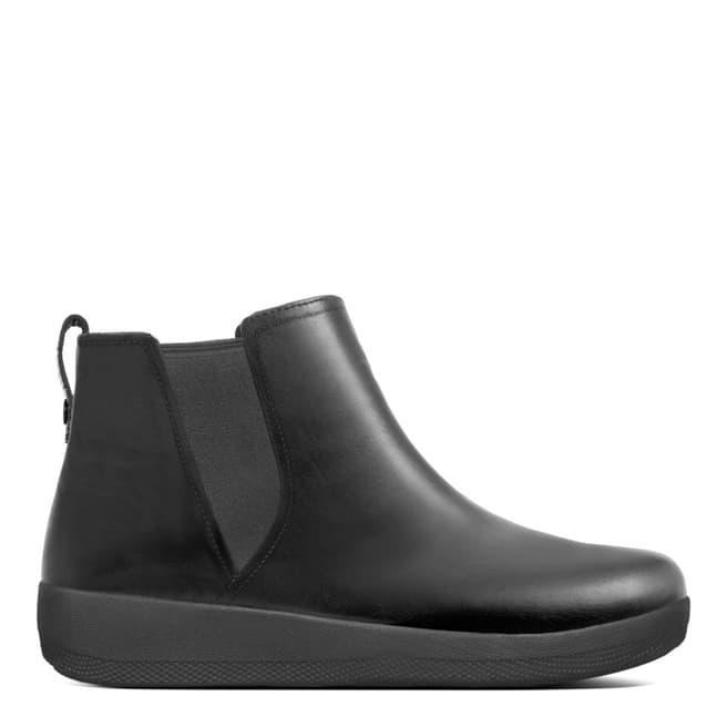 FitFlop Black Leather Super Chelsea Boot