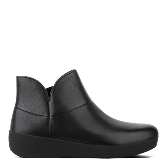 FitFlop All Black Leather Supermod Ankle Boots II
