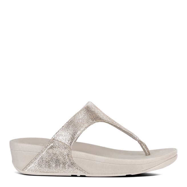 FitFlop Silver Suede Shimmy Toe-Post Sandals
