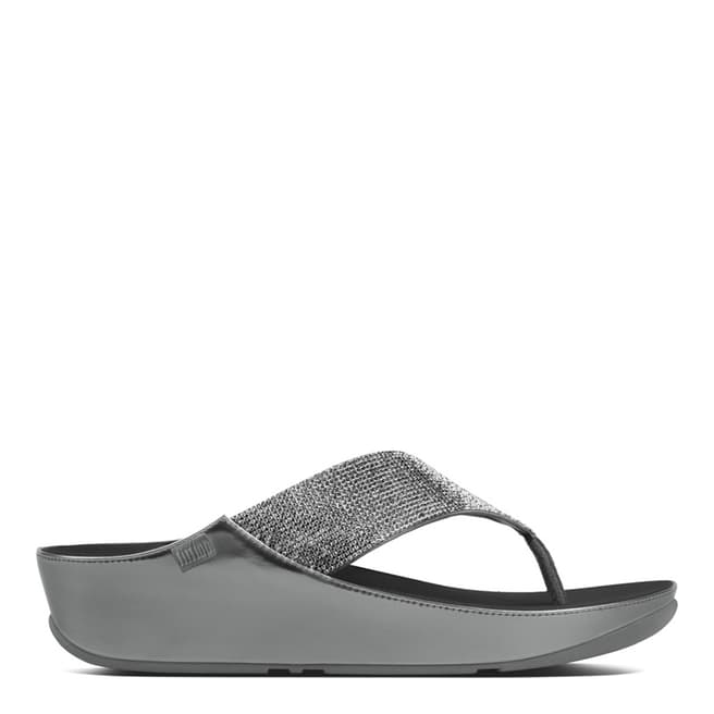 FitFlop Pewter Crystall Toe Thong Sandals