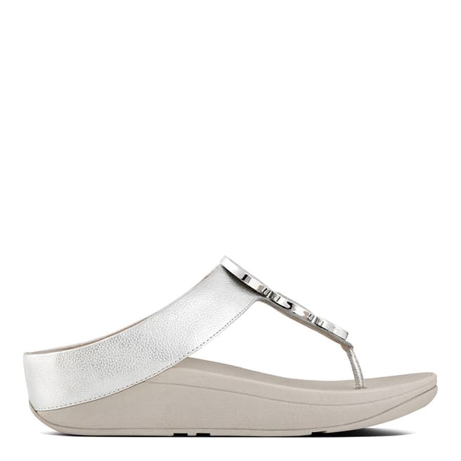 FitFlop Silver Halo Toe Thong Sandals