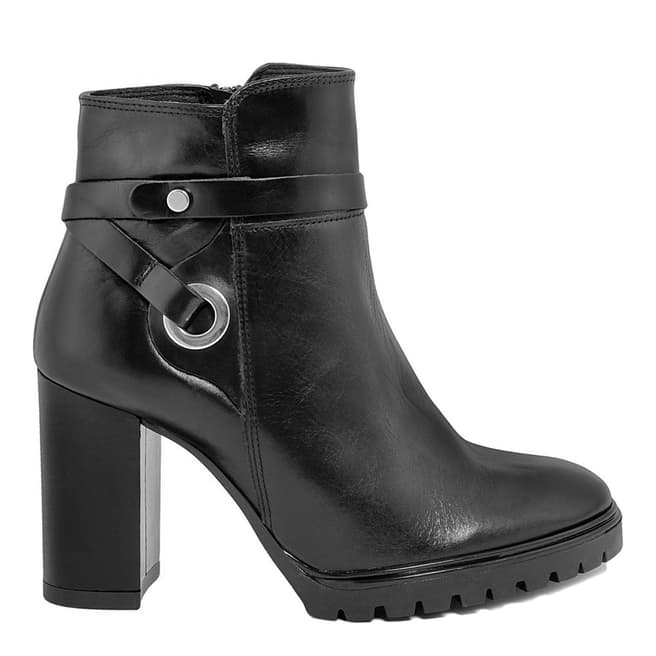 Giorgio Picino Black Leather High Heel Ankle Boots 
