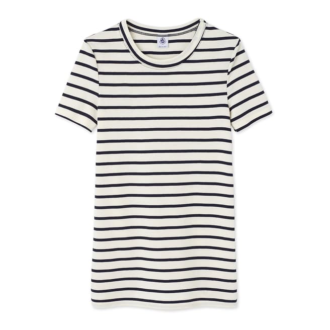 Petit Bateau Beige/Navy Striped T-Shirt