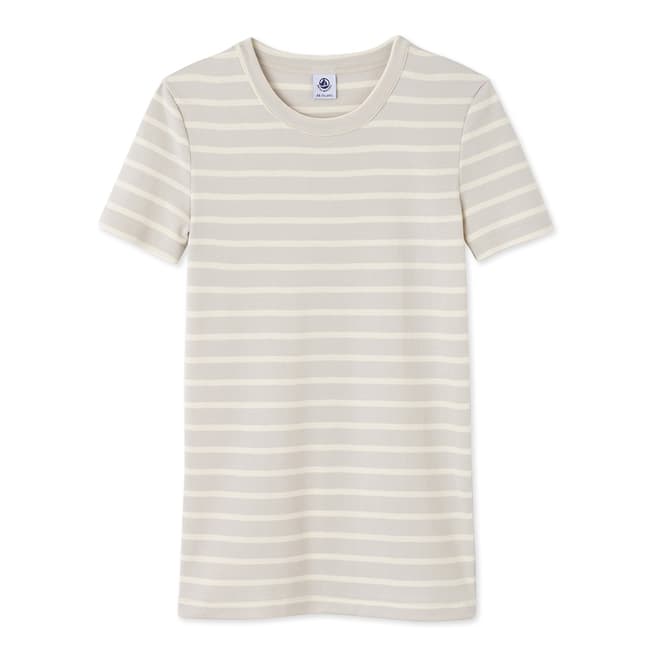Petit Bateau Grey/Beige Striped T-Shirt