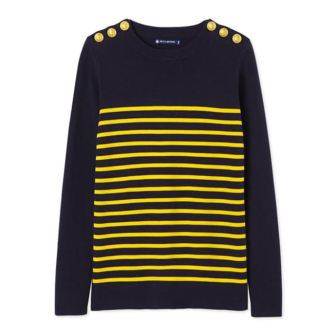 Petit Bateau Navy/Yellow Cotton Sailor Sweater
