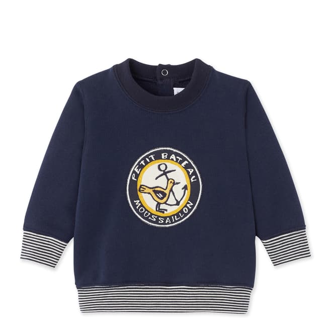 Petit Bateau Midnight Cotton Fleece Sweatshirt