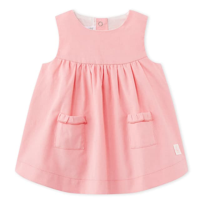 Petit Bateau Pink Sleeveless Velours Cotton Dress