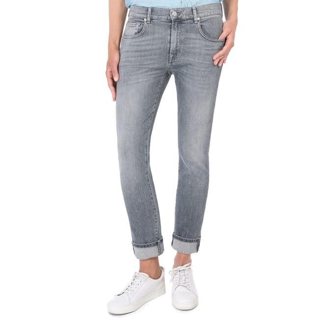 7 For All Mankind NY Grey Relaxed Skinny Stretch Jeans