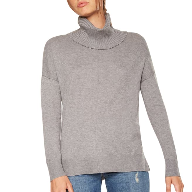 Rodier Grey Relaxed Turtle Neck Wool/Silk/Cashmere Blend Jumper