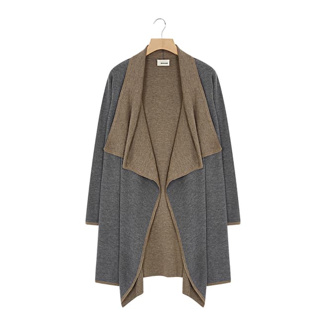 Rodier Grey Double Faced Wool/Silk/Cashmere Blend Long Coat