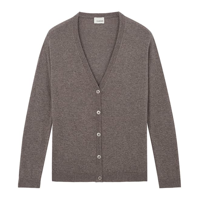 Rodier Taupe Wool/Cashmere Blend Cardigan