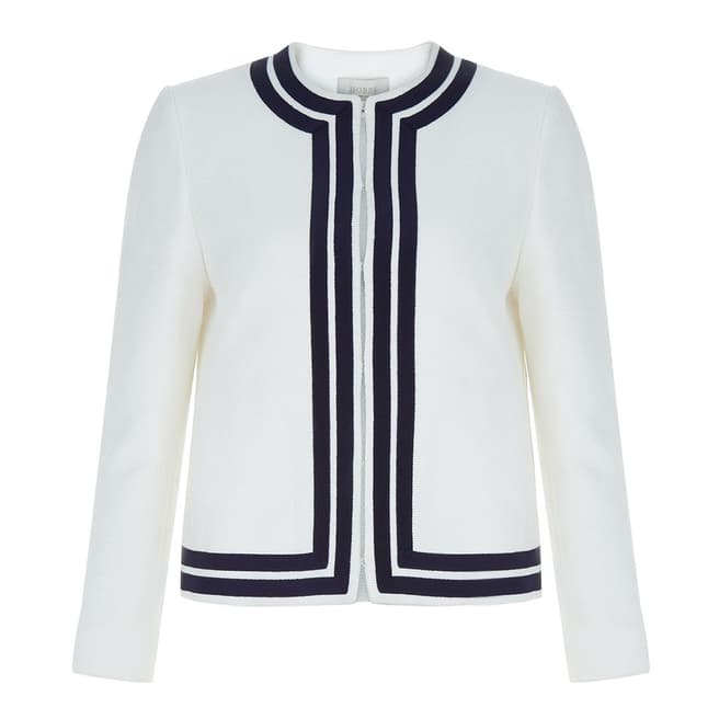 Hobbs London White/Navy Cotton Harbour Jacket