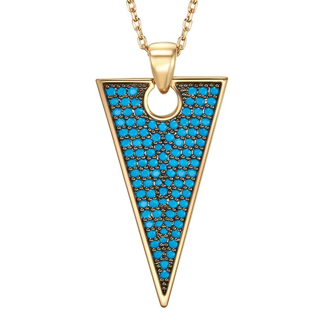 Tassioni Gold/Blue Triangle Necklace