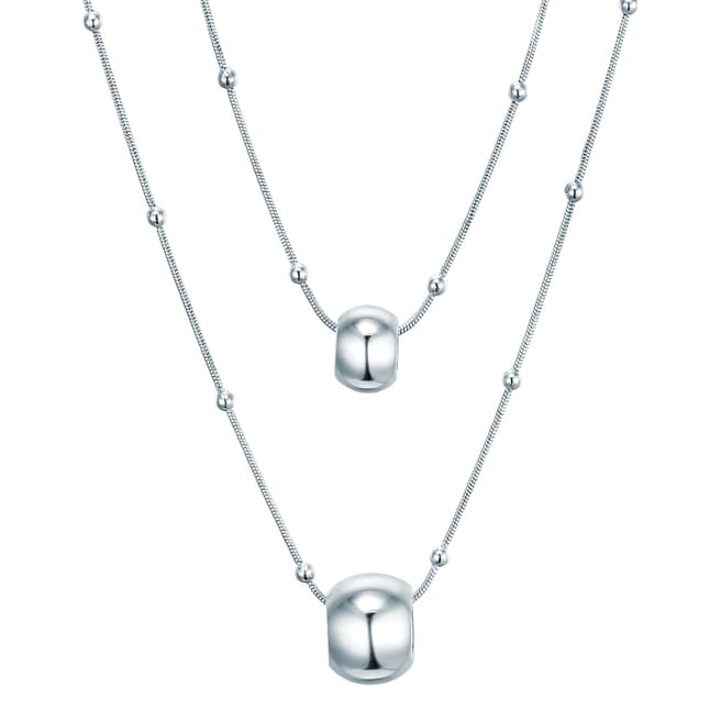 Tassioni Silver Layered Ring Necklace