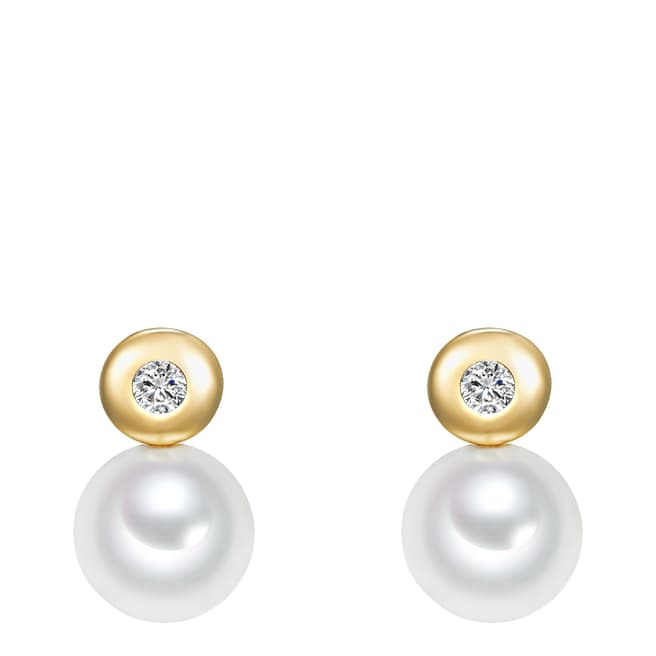 Tassioni Gold Pearl Earrings