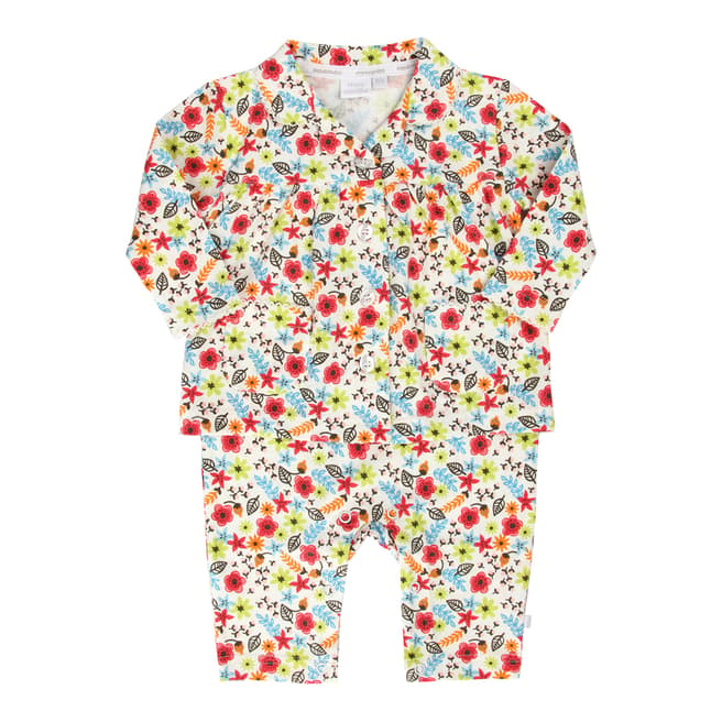 Mini Vanilla Baby Girls Multi Flower All in One Cotton Pyjamas