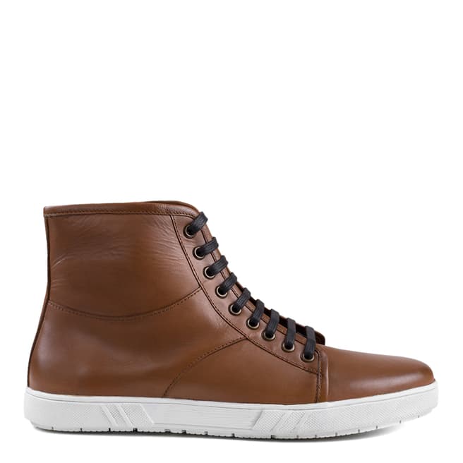 Redfoot Men's Ben Tan Leather High Top Sneaker