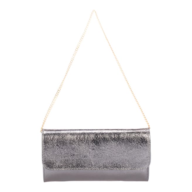 Giulia Massari Grey Leather Crossbody/Clutch Bag 