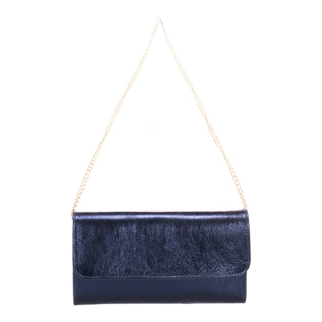 Giulia Massari Blue Leather Crossbody/Clutch Bag 
